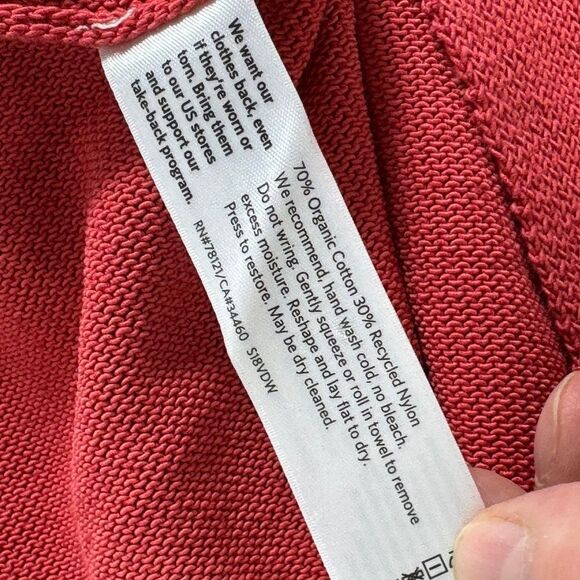 Eileen Fisher Red Organic Cotton/Nylon Blend 3/4 Sleeve Boat Neck Sweater Sz XXS - Picture 8 of 8